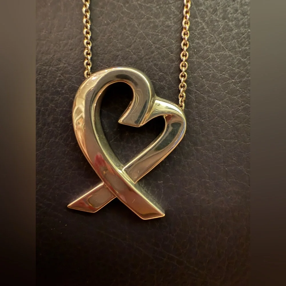 Tiffany & Co. Sterling Silver Paloma Picasso Loving Heart Chain Necklace 24" - Picture 2 of 10